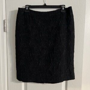Anne Klein Women's Skirt Jubilee Black Floral Brocade Pencil 12